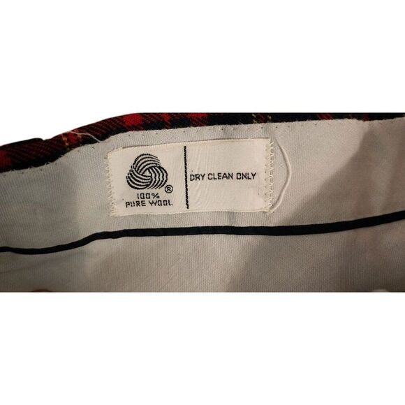 Vintage 70s Plaid Straight Pants Mens Size 36 x 30 Red Wool Golf - Picture 5 of 5